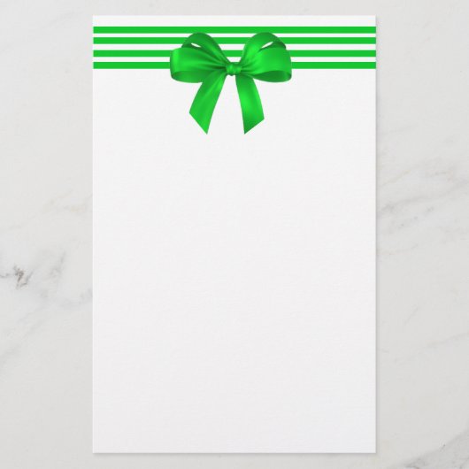 Green Bow-kerstcadeau Briefpapier (Voorkant)