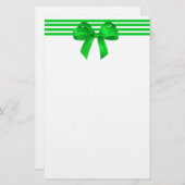 Green Bow-kerstcadeau Briefpapier (Voorkant / Achterkant)
