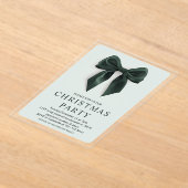 Green Bow kerstfeest | Elegante vakantie Acryl Uitnodigingen (Laagn)