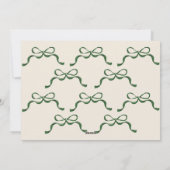 Green Bow Merriest Christmas Oval Photo Flat Feestdagenkaart (Achterkant)