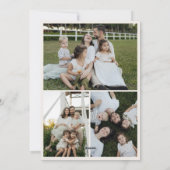 Green Bow Merry Christmas 4 Photo Family Feestdagenkaart (Achterkant)