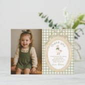 Green Bow One Silly Goose Birthday Thank You Card Bedankkaart (Staand voorkant)