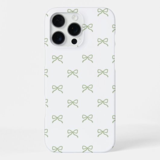 Green Bow Pattern Coquette Girly Spring Summer  iPhone Hoesje (Achterkant)