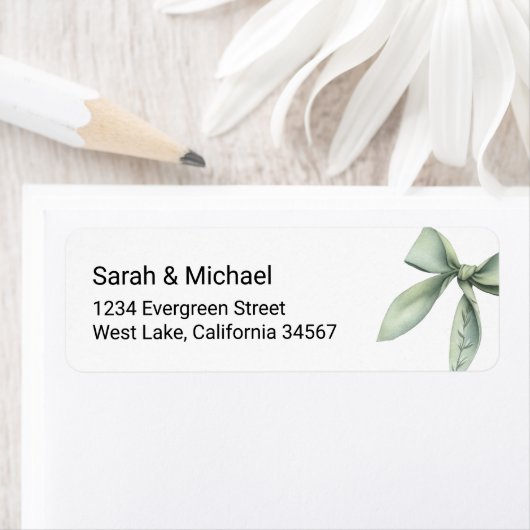 Green Bow Return Address Label (Insitu)