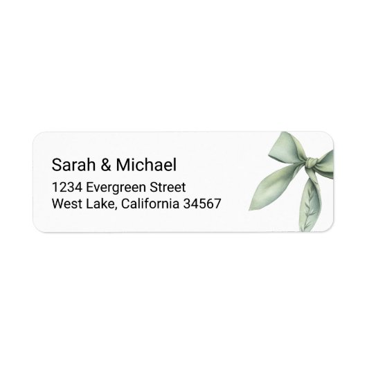 Green Bow Return Address Label (Voorkant)