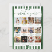 Green Bow Stripe Plaid Christmas Photo Year Review Feestdagenkaart (Achterkant)