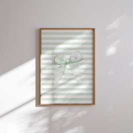 Green Bow Stripes Christelijke Wall Art Vintage Poster