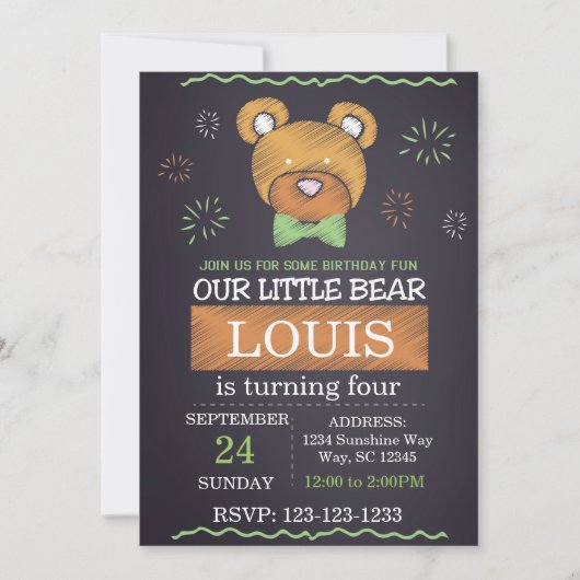 Green Bow Stropdas Beer Birthday Invite Kaart (Voorkant)