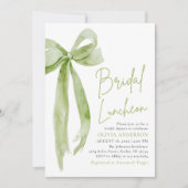 Green Bow Ze bindt de Knoop Bruids Luncheon Kaart (Voorkant)