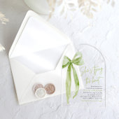 Green Bow Ze bindt het knoopboog Vrijgezellenfeest Acryl Uitnodigingen