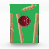 Green bowled bij cricket, fotoblokken (Voorkant)