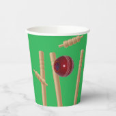 Green bowled bij cricket, papieren bekers (Links)
