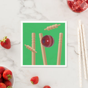 Green bowled bij cricket, servet