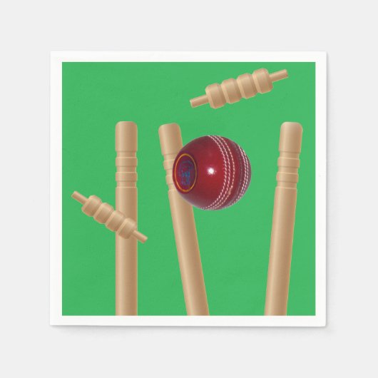 Green bowled bij cricket, servet (Voorkant)