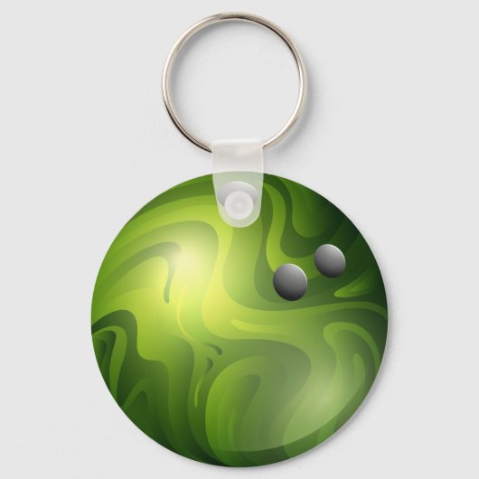 Green Bowling Ball Keyring sleutelhanger (Voorkant)