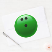 Green Bowling Ball Ronde Sticker (Envelop)