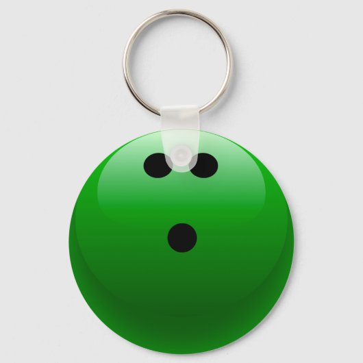Green Bowling Ball Sleutelhanger (Voorkant)