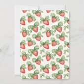Green Bows Red Strawberries Fruit 16th Birthday Kaart (Achterkant)