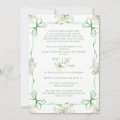 Green Bows Ribbons & Greenery Lijst Baby shower Kaart (Voorkant)