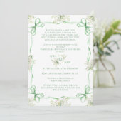 Green Bows Ribbons & Greenery Lijst Baby shower Kaart (Staand voorkant)