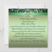 Green Bows & Swirl Quinceañera uitnodiging (Achterkant)