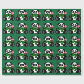 Green Bowtie Panda Cadeaupapier (Vlak)