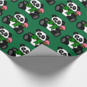 Green Bowtie Panda Cadeaupapier (Hoek)