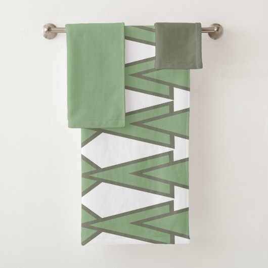 Green Bowties Bath Towel Set Bad Handdoek (Insitu)