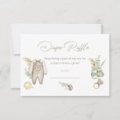 Green Boy Baby shower Diaper Raffle Card Kaart (Voorkant)
