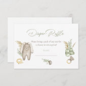 Green Boy Baby shower Diaper Raffle Card Kaart (Voorkant / Achterkant)