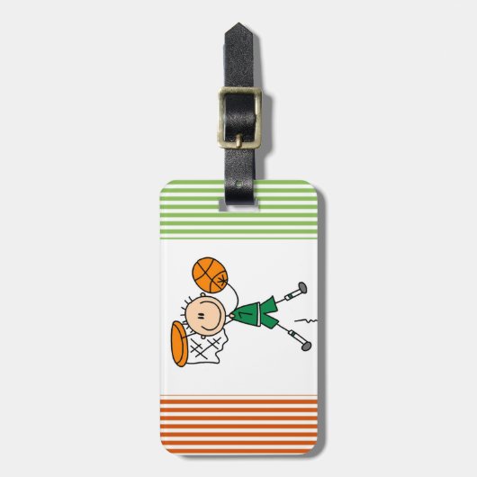 Green Boy Basketball Player t-shirts en Gifts Bagagelabel (Voorkant verticaal)