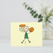 Green Boy Basketball Player t-shirts en Gifts Briefkaart (Staand voorkant)