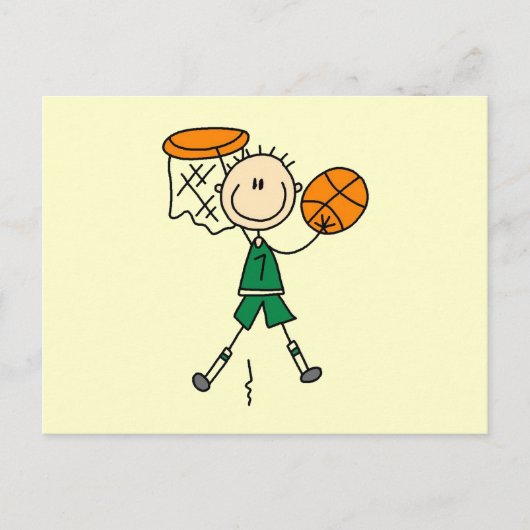 Green Boy Basketball Player t-shirts en Gifts Briefkaart (Voorkant)