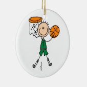 Green Boy Basketball Player t-shirts en Gifts Keramisch Ornament (Rechts)