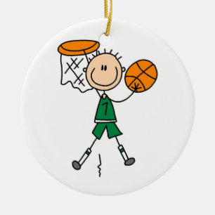 Green Boy Basketball Player t-shirts en Gifts Keramisch Ornament