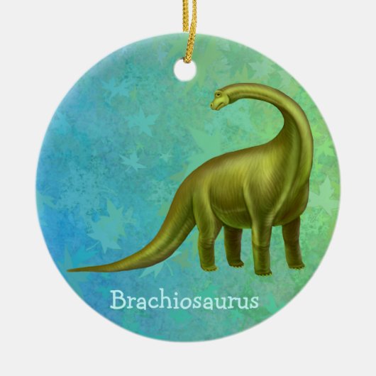 Green Brachiosaurus Dinosaur Ornament (Voorkant)