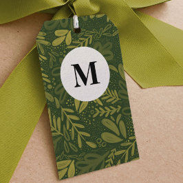 Green Bramble | Festive Botanical Monogram Cadeaulabel