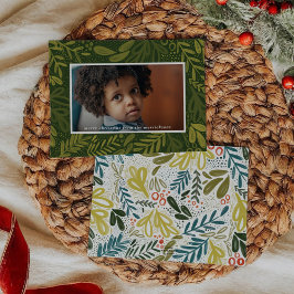 Green Bramble | Festive Botanical Photo Feestdagenkaart