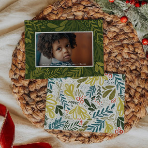 Green Bramble   Festive Botanical Photo Feestdagenkaart