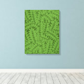 Green Branch Pattern (Oerwoud Art) (William Morris Canvas Afdruk (Insitu (Houten vloer))