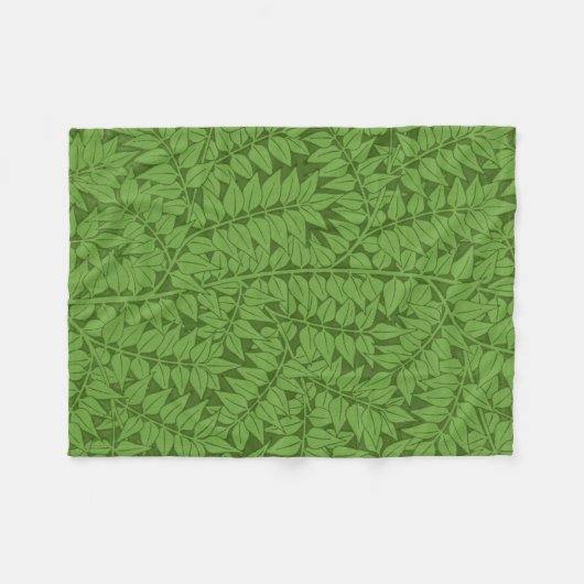 Green Branch Pattern (Oerwoud Art) (William Morris Fleece Deken (Voorkant (Horizontaal))