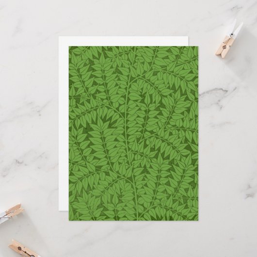 Green Branch Pattern (Oerwoud Art) (William Morris Kaart (Voorkant / Achterkant in situ)