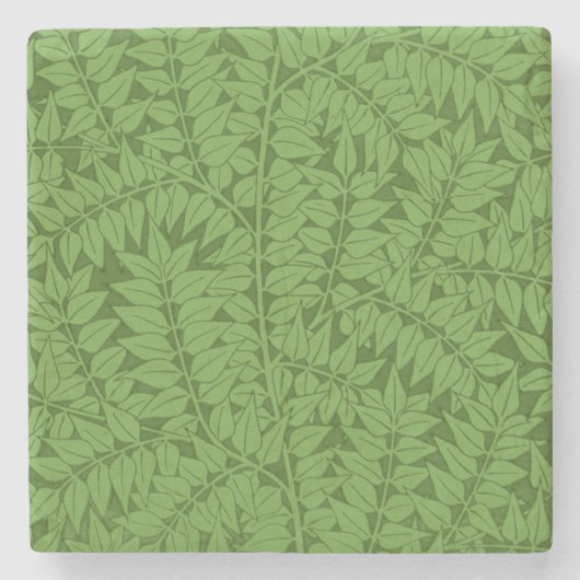 Green Branch Pattern (Oerwoud Art) (William Morris Stenen Onderzetter (Voorkant)