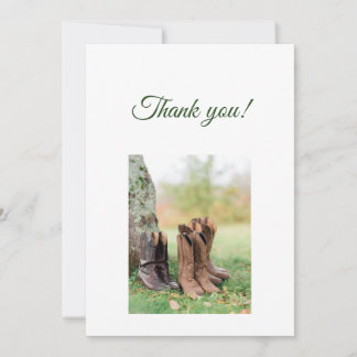 Green Branches Flat Thank You Card Bedankkaart
