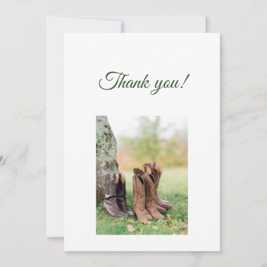 Green Branches Flat Thank You Card Bedankkaart (Voorkant)