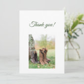 Green Branches Flat Thank You Card Bedankkaart (Staand voorkant)