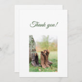 Green Branches Flat Thank You Card Bedankkaart (Voorkant / Achterkant)