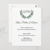 Green Branches Invitation Briefkaart (Voorkant / Achterkant)