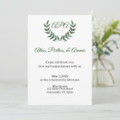 Green Branches Invitation Kaart (Staand voorkant)