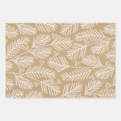 Green Branches Merry Calligraphy Red kraft Inpakpapier Vel (Voorkant 3)